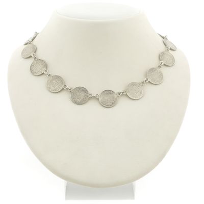 Image 1 of Silver choker of Queen Wilhelmina coins | 37 cm