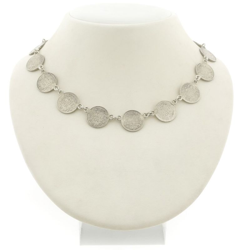 Image 1 of Silver choker of Queen Wilhelmina coins | 37 cm