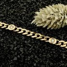 Image 9 of Gold flat gourmet link bracelet with diamonds; 0.25 ct.