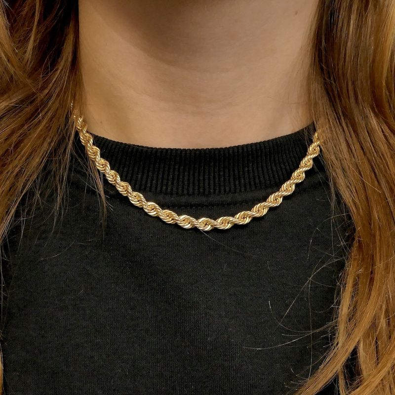 Image 7 of Gold twisted link necklace