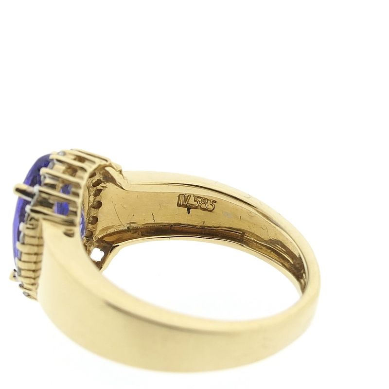 Image 6 of Gold ring with tanzanite and diamond | 0.24 ct.