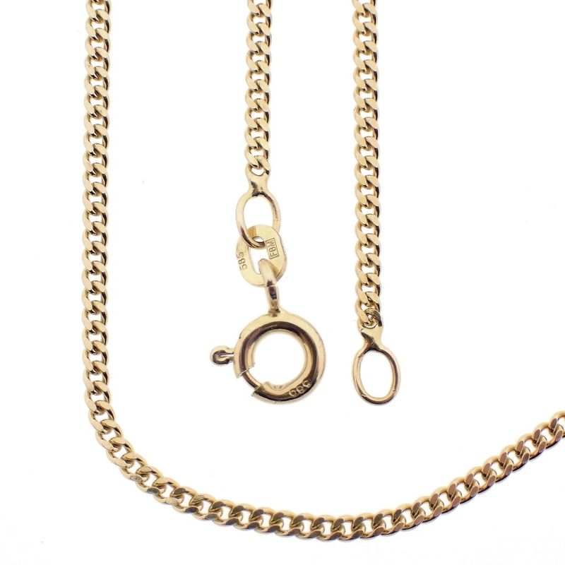 Image 1 of Gold thin gourmet link necklace | 46 cm
