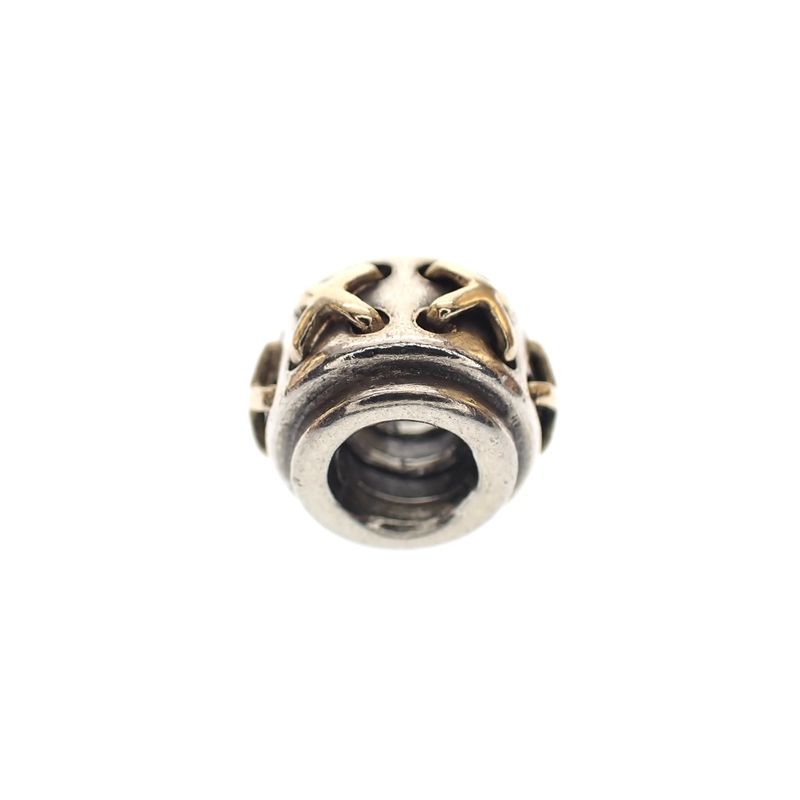 Image 4 of Pandora charm; Silver with gold; Golden Laces
