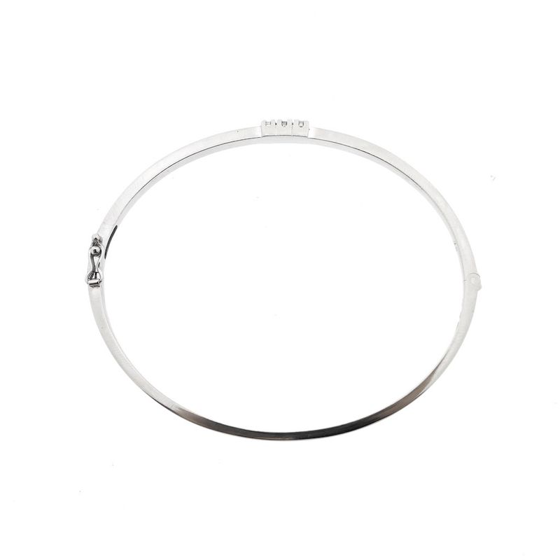 Image 6 of White gold bangle with 0.15 ct. diamond | Ø 60.7 mm