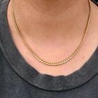 Afbeelding 9 van Gouden platte gourmetschakel ketting 