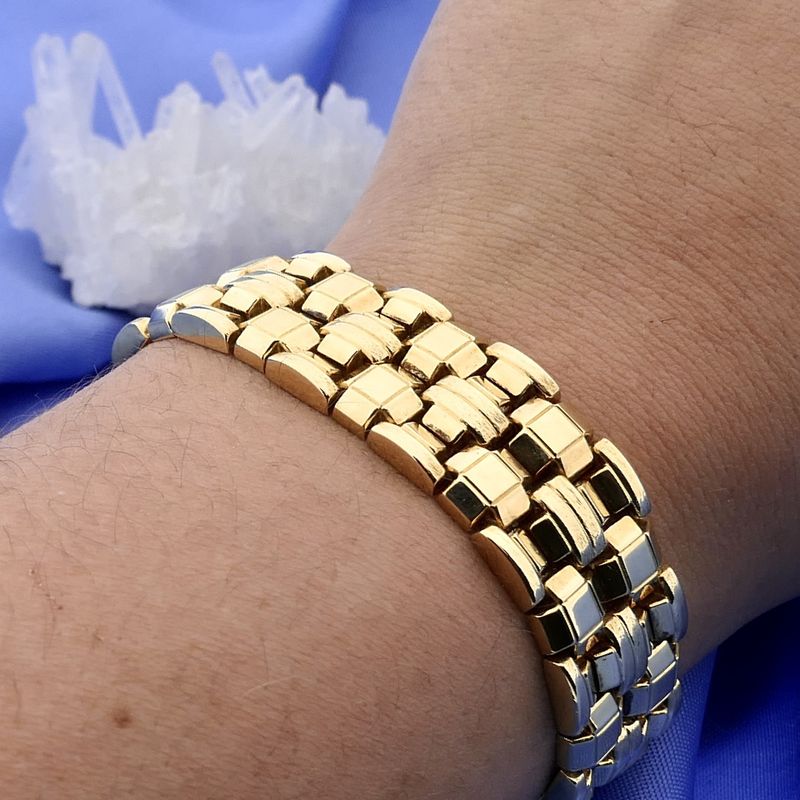 Image 4 of Gold Wide Bismarck Link Bracelet