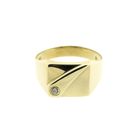 Image 3 of Gold signet ring with diamond; 0.07 ct.