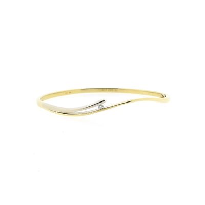 Image 1 of Two-tone gold bangle; Size M