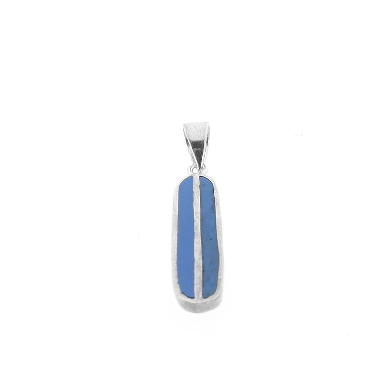 Image 3 of Silver Pendant; Blue Oval