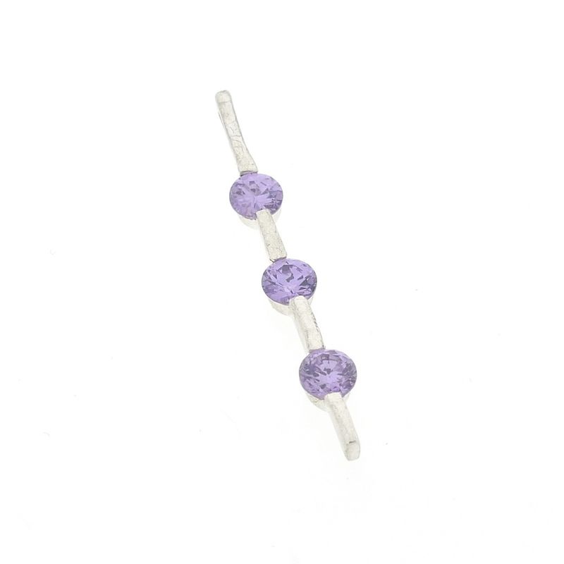 Image 4 of Silver pendant with purple zirconia stones