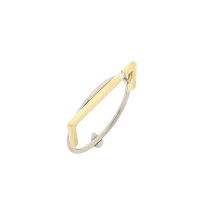 Image 1 of Two-tone gold abstract ring with diamond; 0.015 ct.