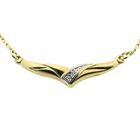 Image 3 of Gold anchor link necklace with a fixed pendant; diamond 0.005 ct. | 43.5 cm