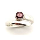 Image 2 of Silver solitaire ring with an oval cut amethyst stone