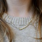 Image 9 of Two-tone gold cobra link necklace with fixed pendant