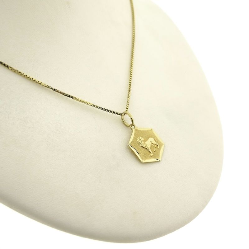 Image 8 of Golden Leo zodiac sign pendant.