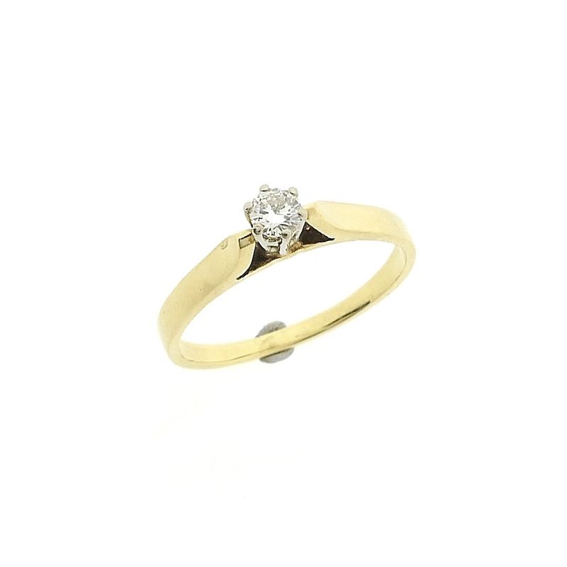 Image 1 of Gold solitaire ring with diamond | 0.14 ct.