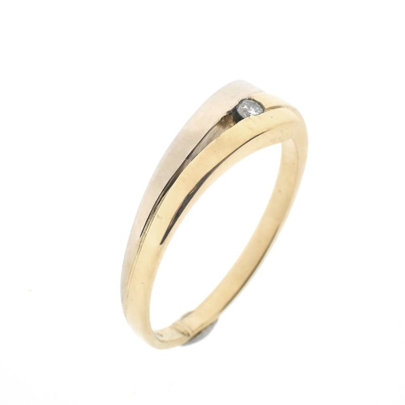 Image 1 of Two-tone gold ring with diamond | 0.03 ct.