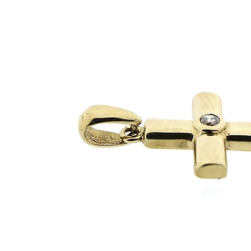 Image 5 of Gold cross pendant with diamond | 0.02 ct.