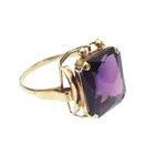 Image 6 of Vintage gold cocktail ring with synthetic sapphire