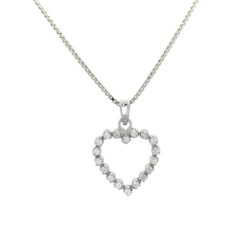 Image 3 of White gold heart pendant with diamonds | 0.36 ct.