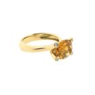 Image 3 of Gold solitaire ring with citrine and diamond; 0.08 ct.
