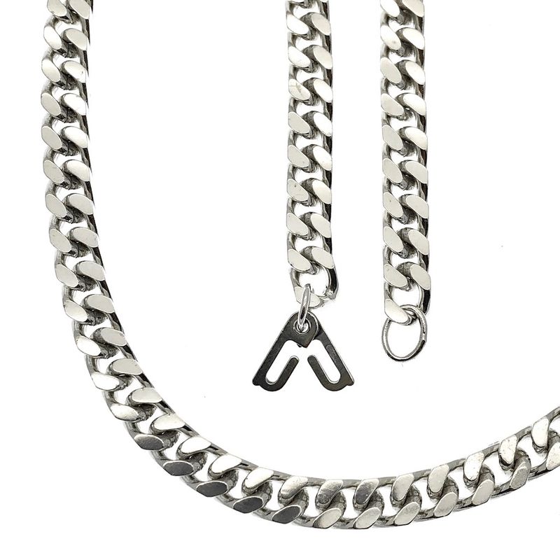 Image 1 of Silver gourmet link chain | 62 cm