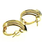 Image 3 of Bicolor gold stud earrings with diamonds | 0.08 ct.