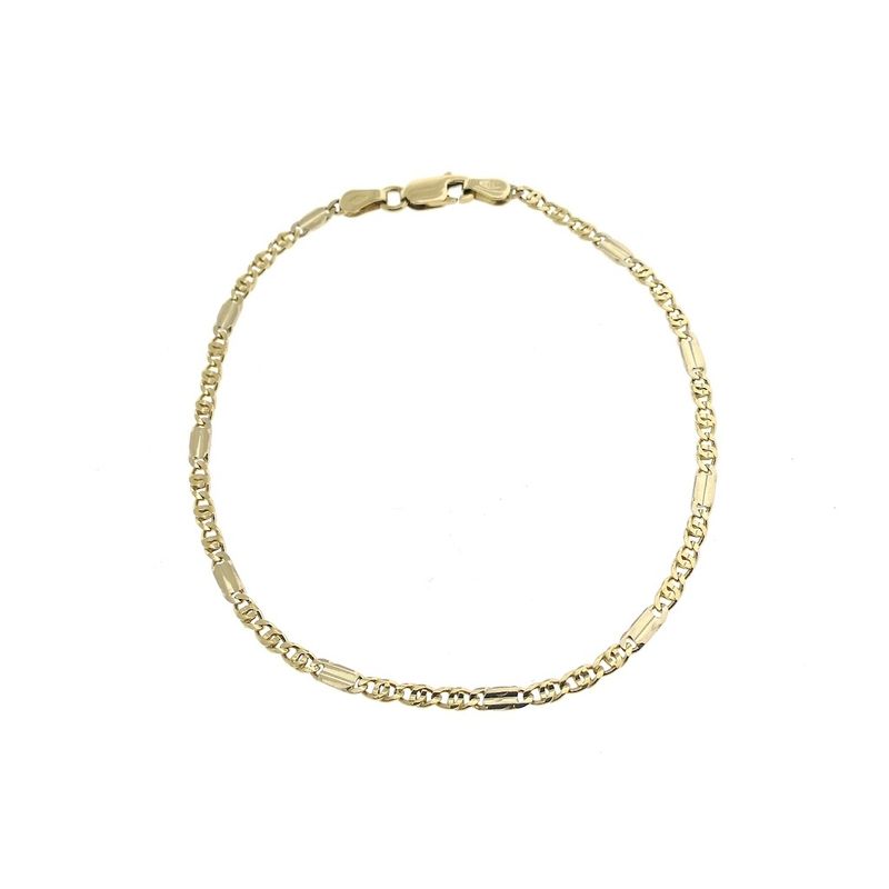 Image 4 of Gold Figaro link bracelet | 19.5 cm