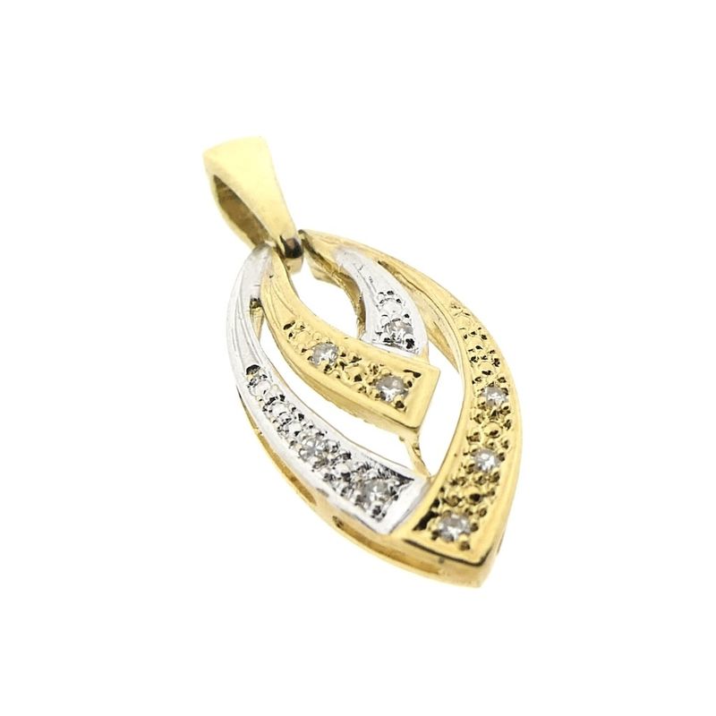 Image 2 of Two-tone gold pendant with diamonds; 0.06 ct.