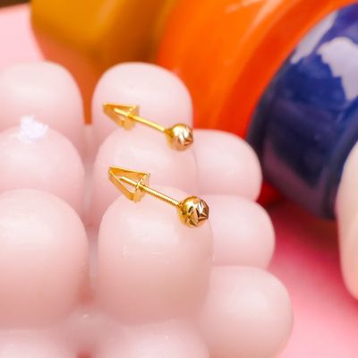 Image 2 of Two-tone gold stud earrings