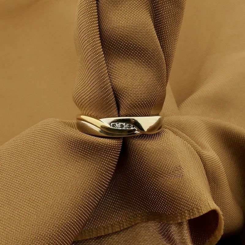 Image 2 of Two-tone gold ring with diamond | 0.015 ct.