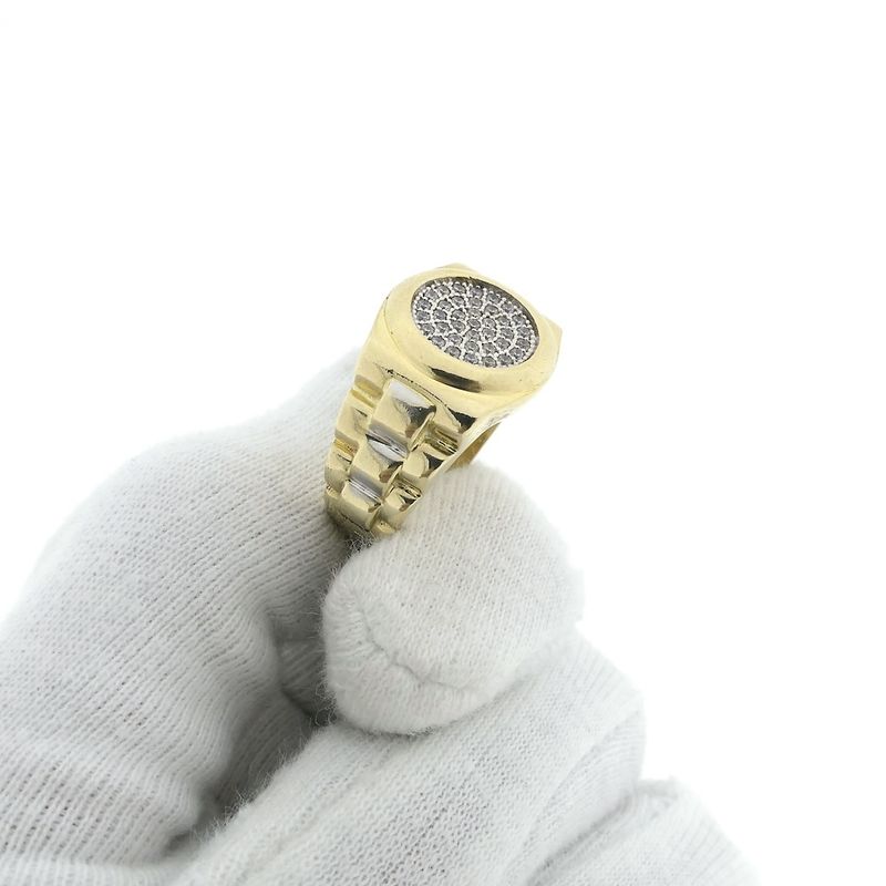 Image 9 of Two-tone gold men's ring with zirconia
