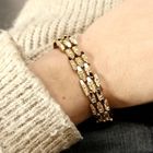 Image 3 of Vintage gold link bracelet; Flowers | 18 cm