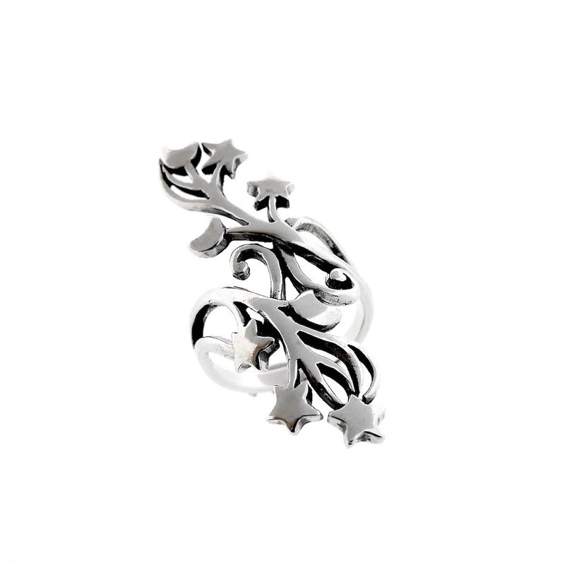 Image 1 of Silver ring with starry sky