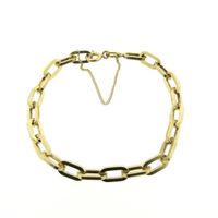 Gold closed forever link bracelet; 19 cm