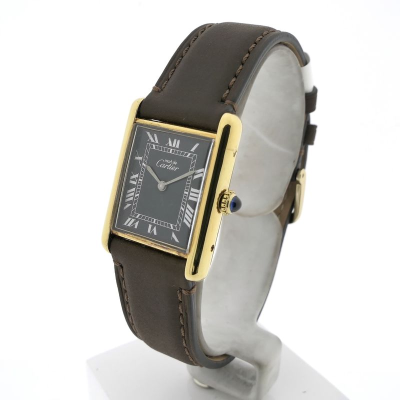 Image 2 of Cartier Tank Vermeil 'Large'; Vintage mechanical watch