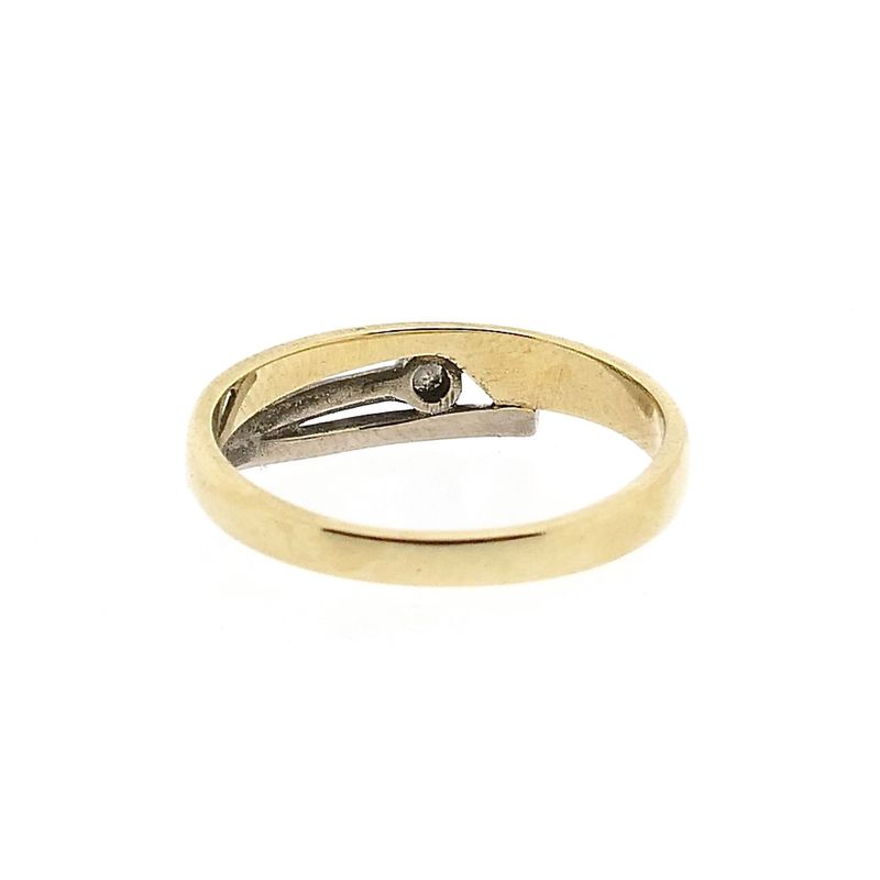 Image 4 of Bicolor Gold Ring; 0.03 ct. Diamond; 14 Karat; Size 17.25