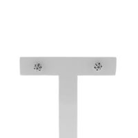 White gold solitaire stud earrings with diamond | 0.05 ct.