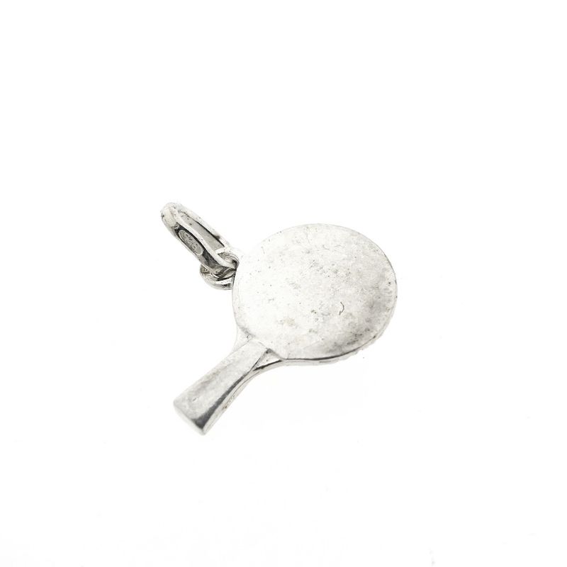 Image 4 of Silver charm of a badminton racket with a ball