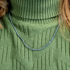 Image 6 of Blue moissanite bead necklace with gold clasp