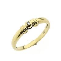 Gold solitaire ring with diamond | 0.01 ct.