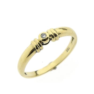 Image 1 of Gold solitaire ring with diamond | 0.01 ct.