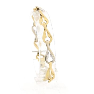 Afbeelding 1 van Bicolor gouden infinity schakelarmband