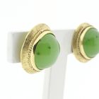Image 9 of Gold stud earrings with Jade
