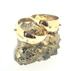 Image 2 of Golden oriental earrings with turquoise; Ø 45 mm