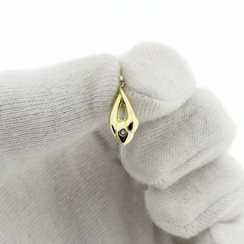 Image 9 of Gold subtle pendant with diamond | 0.005 ct.