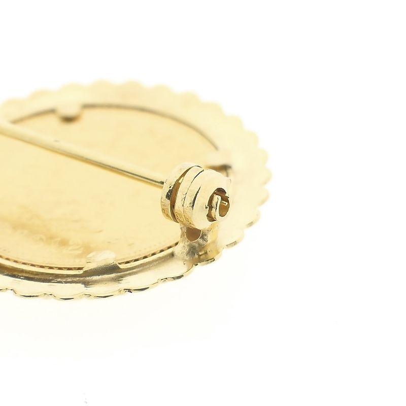 Image 5 of Gold brooch/pendant of a gold fiver; Queen Wilhelmina 1912