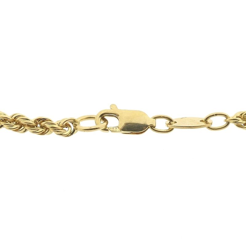 Image 7 of Gold twisted link chain with tassels and zirconia
