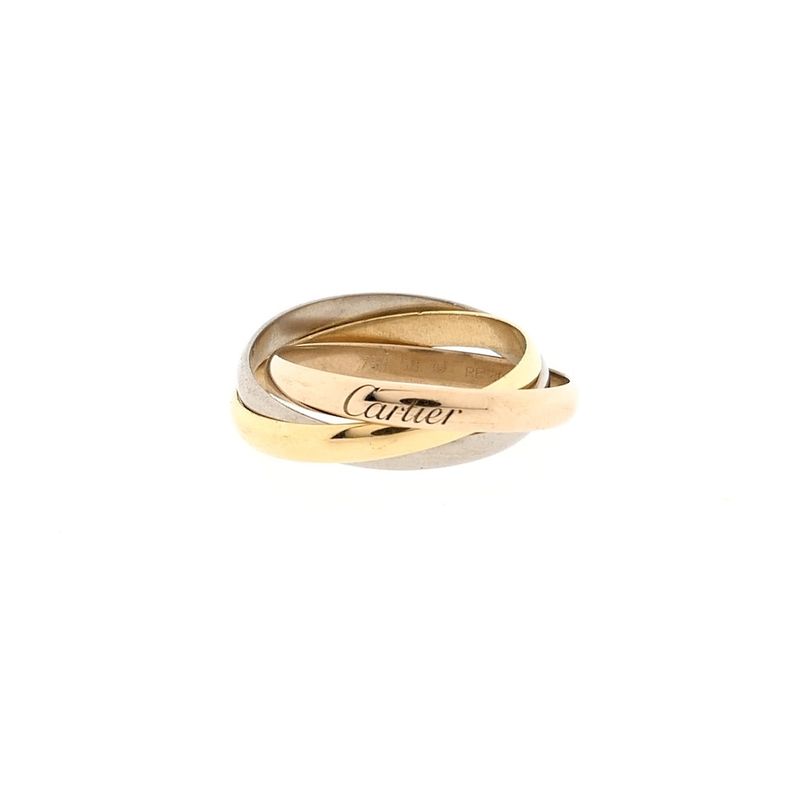 Image 3 of Tricolor gold trinity ring; Cartier
