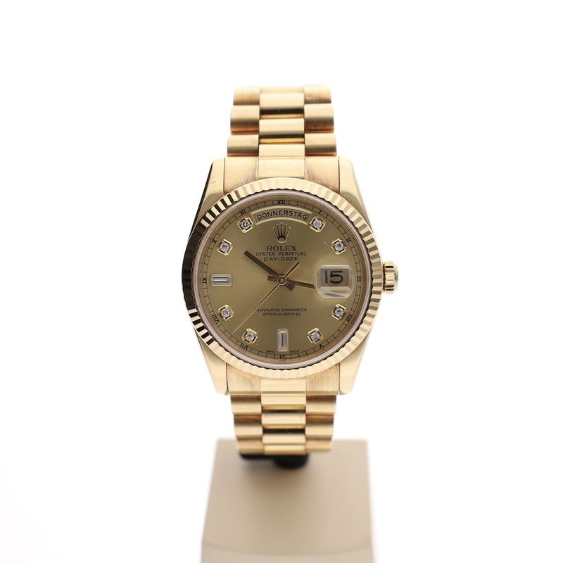 Image 1 of Rolex Day-Date 36mm 'Diamond Dial' 118238; 18k. Gold watch in full set